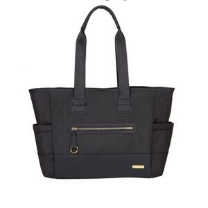 Skip Hop Chelsea Downtown Chic Large Diaper Bag Tote Satchel Black Gold EUC!